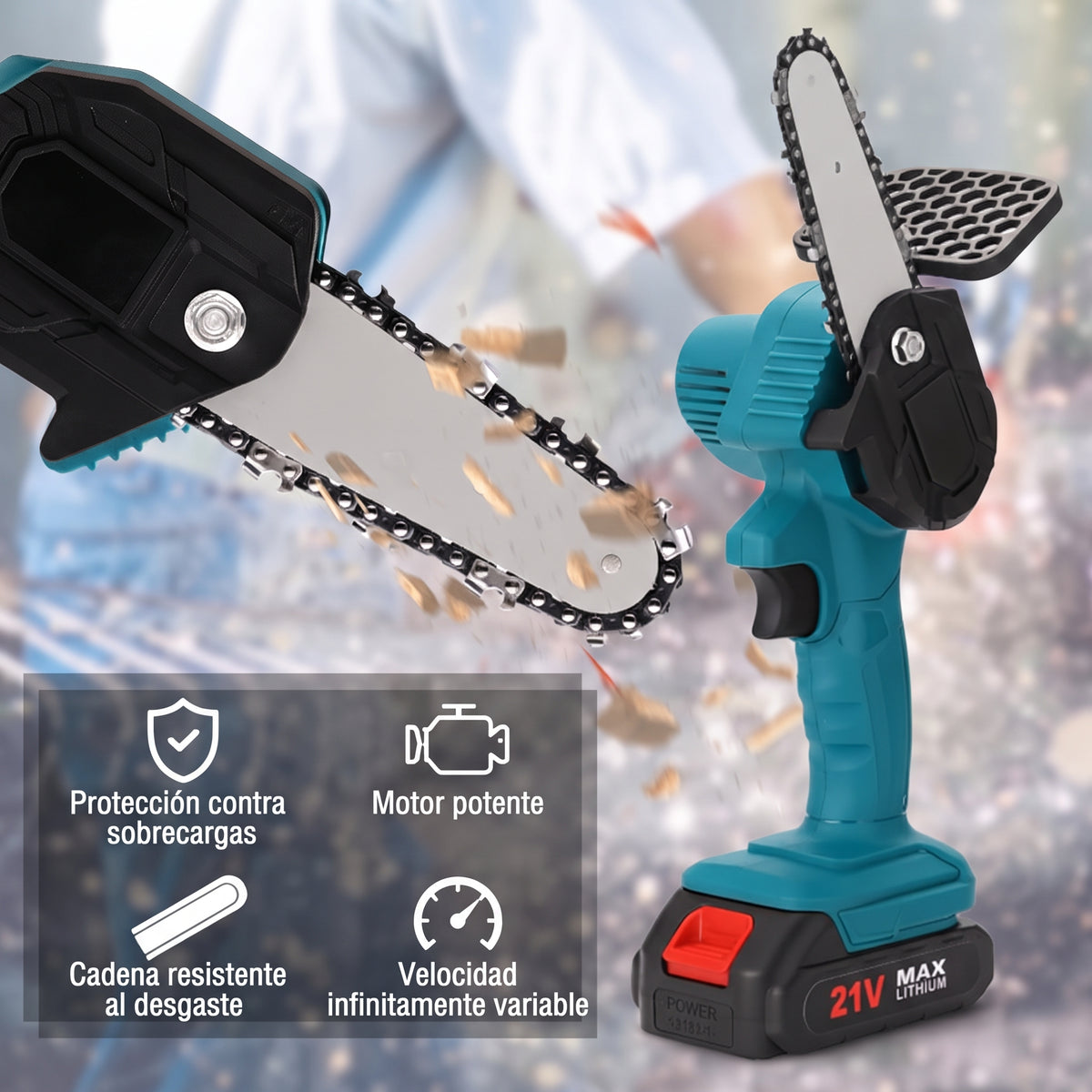 CUTPRO - Motosierra eléctrica con doble bateria