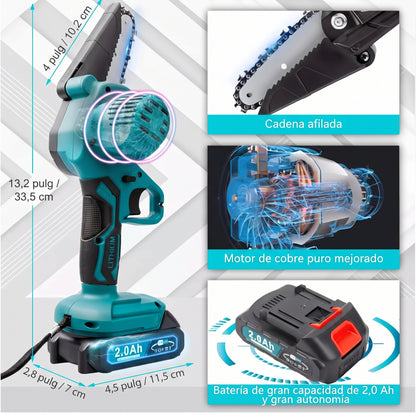 CUTPRO - Motosierra eléctrica con doble bateria